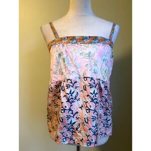Calypso Christiane Celle Floral Top S Silk boho fairy Y2K resortwear vacation